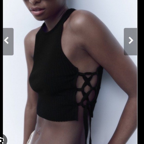 Zara Ribbed Crop Top - Picture 2 of 6